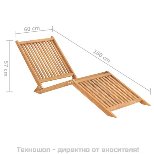 Шезлонг, тиково дърво масив