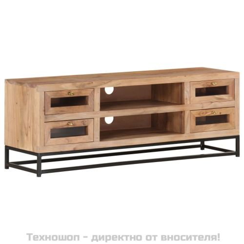 ТВ шкаф, 110x30x40 cм, акациево дърво масив