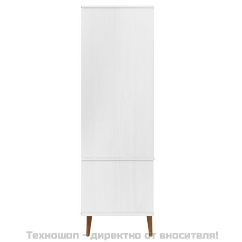 Гардероб MOLDE, бял, 90x55x175 см, бор масив