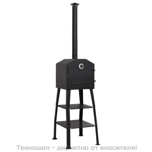 Външна пещ за пица на дървени въглища с 2 шамотни камъка