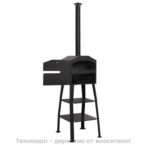 Външна пещ за пица на дървени въглища с 2 шамотни камъка