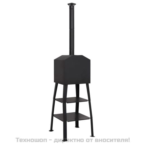 Външна пещ за пица на дървени въглища с 2 шамотни камъка