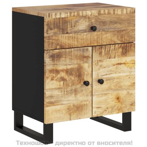 Нощно шкафче, 50x33x60 см, масивно манго и инженерно дърво