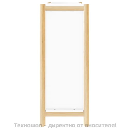 Шкаф за обувки, бял, 57,5x33x80 см, инженерно дърво