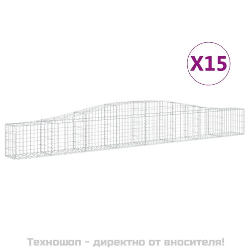 Габионни кошници арка 15 бр 400x30x40/60 см поцинковано желязо
