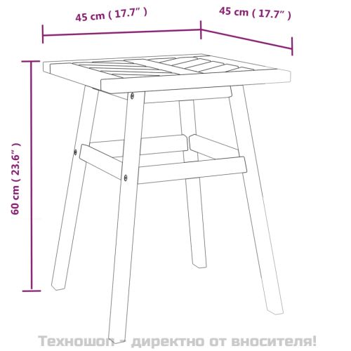 Градински лаундж комплект от 3 части, акациево дърво масив
