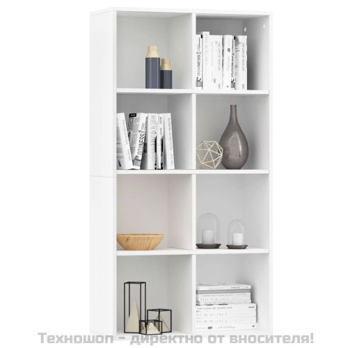 Библиотека/бюфет, бяла, 66x30x130 см, инженерно дърво