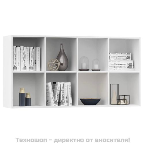 Библиотека/бюфет, бяла, 66x30x130 см, инженерно дърво