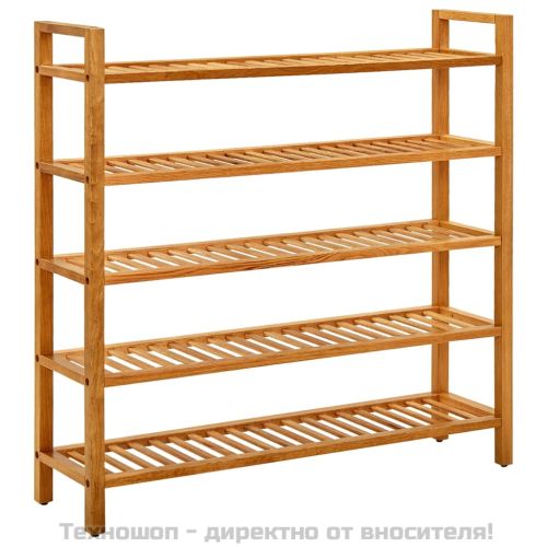 Поставка за обувки с 5 рафта, 100x27x100 см, дъбов масив