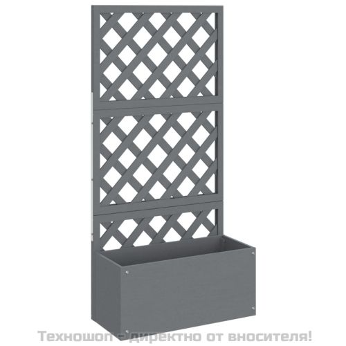 Плантер с пергола, сив, 65x33x135 см, WPC