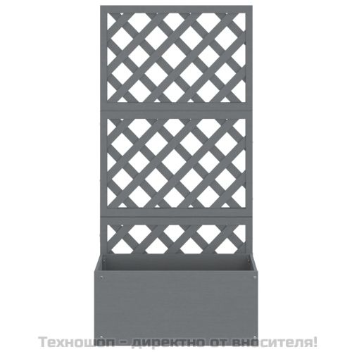 Плантер с пергола, сив, 65x33x135 см, WPC