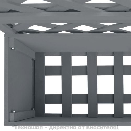 Плантер с пергола, сив, 65x33x135 см, WPC