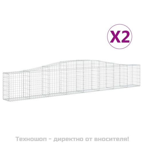 Габионни кошници арка 2 бр 400x30x60/80 см поцинковано желязо