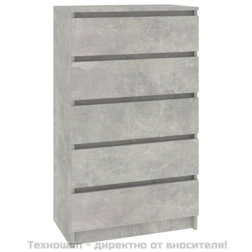 Скрин с чекмеджета, бетонно сив, 60x36x103 см, инженерно дърво