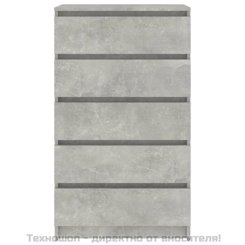 Скрин с чекмеджета, бетонно сив, 60x36x103 см, инженерно дърво