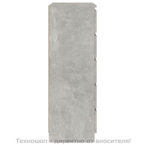 Скрин с чекмеджета, бетонно сив, 60x36x103 см, инженерно дърво