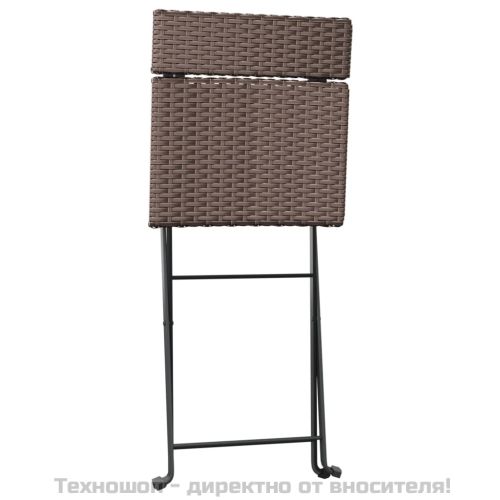 Сгъваеми бистро столове, 8 бр, кафяви, полиратан и стомана