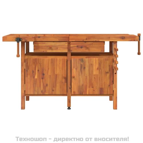 Работна маса с чекмеджета и менгемета 162x62x83 см акация масив