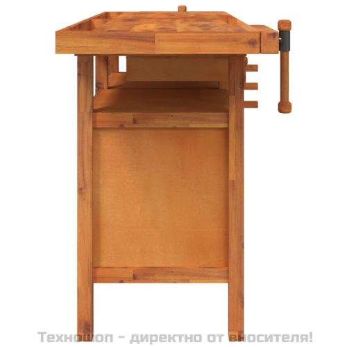 Работна маса с чекмеджета и менгемета 162x62x83 см акация масив