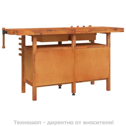 Работна маса с чекмеджета и менгемета 162x62x83 см акация масив