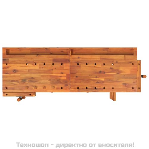 Работна маса с чекмеджета и менгемета 162x62x83 см акация масив