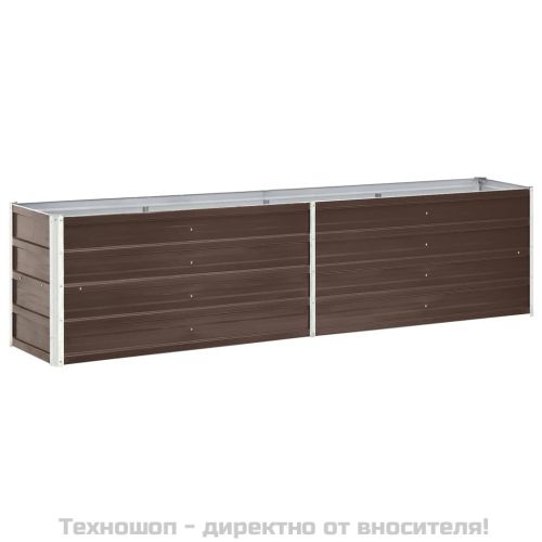 Градинска висока леха поцинкована стомана 240x40x45 см кафява