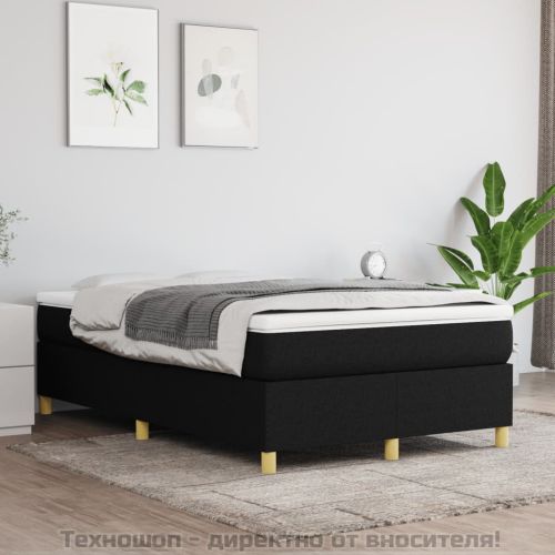 Боксспринг легло с матрак, черно, 120x200 см, плат