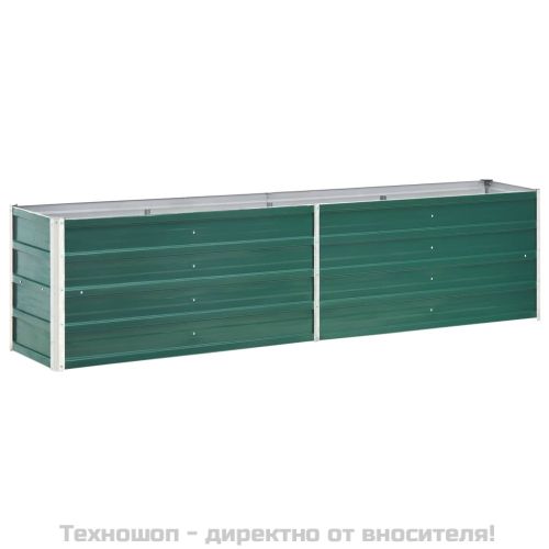 Градинска висока леха поцинкована стомана 240x40x45 см зелена