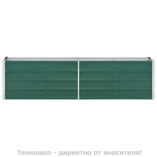 Градинска висока леха поцинкована стомана 240x40x45 см зелена
