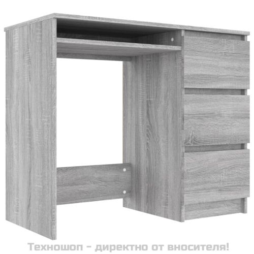 Бюро, сив сонома, 90x45x76 см, инженерно дърво