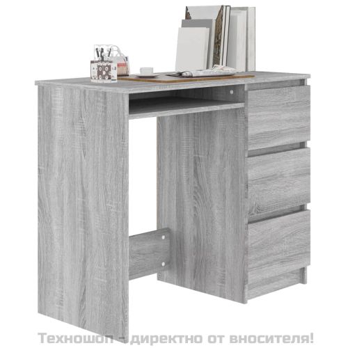 Бюро, сив сонома, 90x45x76 см, инженерно дърво