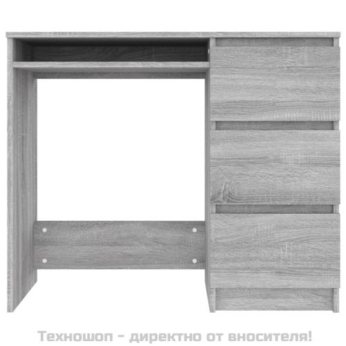 Бюро, сив сонома, 90x45x76 см, инженерно дърво