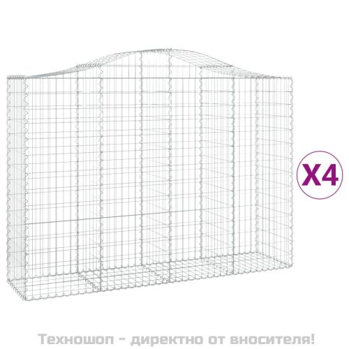 Габионни кошници арка 4 бр 200x50x140/160 см поцинковано желязо