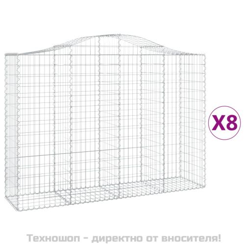 Габионни кошници арка 8 бр 200x50x140/160 см поцинковано желязо