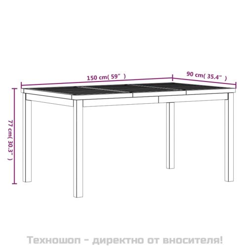 Градински трапезен комплект, 3 части, тиково дърво масив