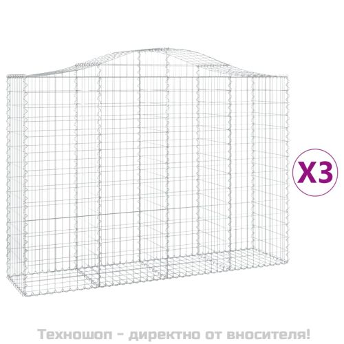 Габионни кошници арка 3 бр 200x50x140/160 см поцинковано желязо