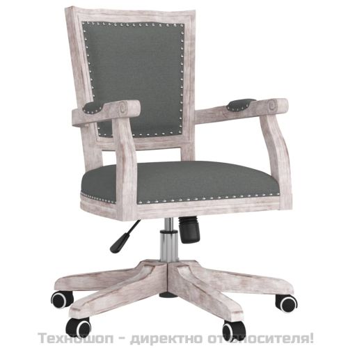 Въртящ се офис стол, тъмносив, текстил