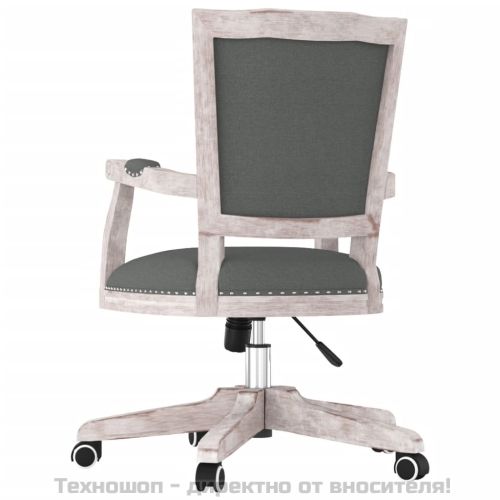 Въртящ се офис стол, тъмносив, текстил