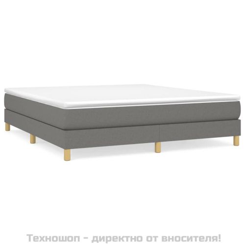 Боксспринг легло с матрак, тъмносиво, 180x200 см, плат