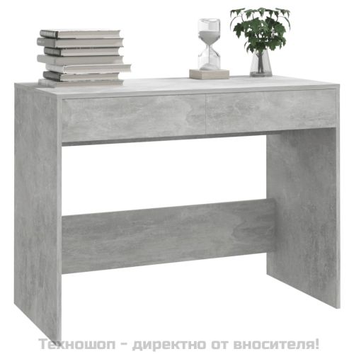 Бюро, бетонно сиво, 101x50x76,5 см, инженерно дърво