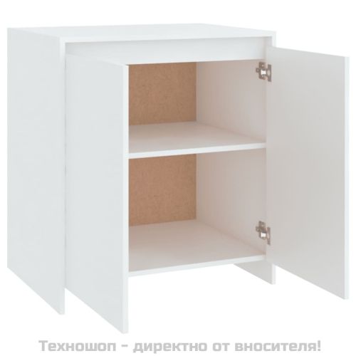 Сайдборд, бял, 70x41x75 см, инженерно дърво