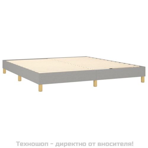 Боксспринг легло с матрак, светлосиво, 180x200 см, плат