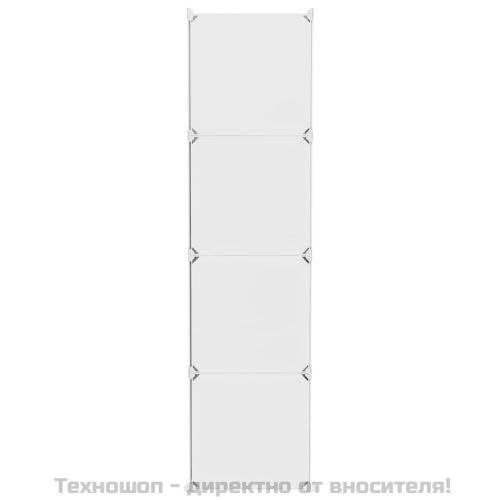 Детски шкаф за съхранение тип куб с 10 кубчета, бял, PP