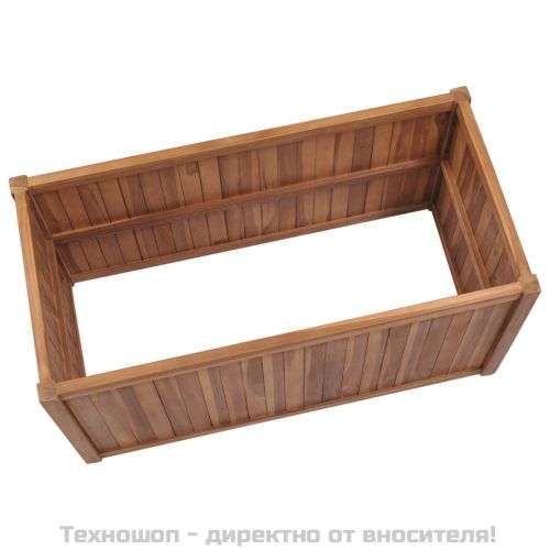 Повдигната леха, 100x50x70 см, тиково дърво масив