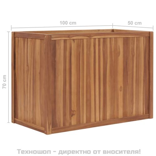 Повдигната леха, 100x50x70 см, тиково дърво масив