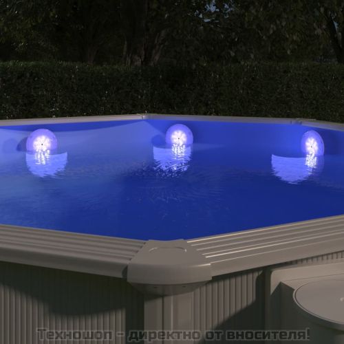 Потопяема плаваща LED лампа с дистанционно управление, бяла