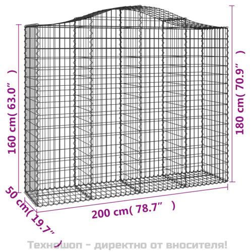 Габионни кошници арка 14 бр 200x50x160/180см поцинковано желязо
