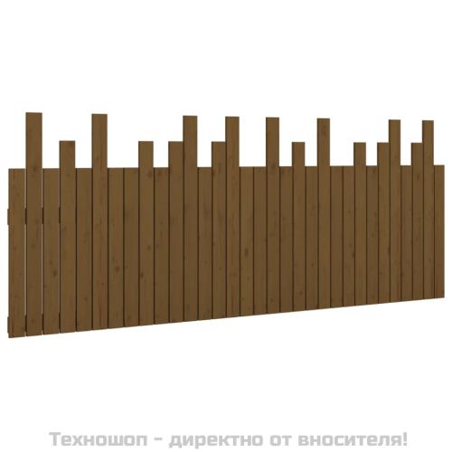 Стенна табла за спалня, меденокафява, 204x3x80 см, бор масив
