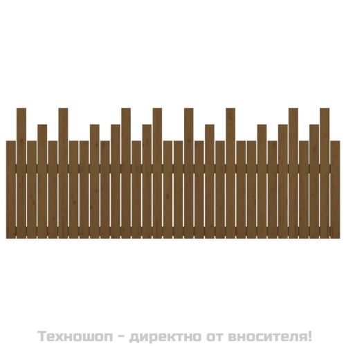 Стенна табла за спалня, меденокафява, 204x3x80 см, бор масив
