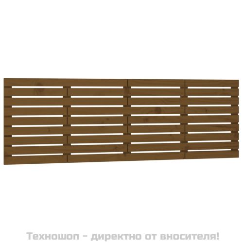 Стенна табла за спалня, меденокафява, 166x3x63 см, бор масив